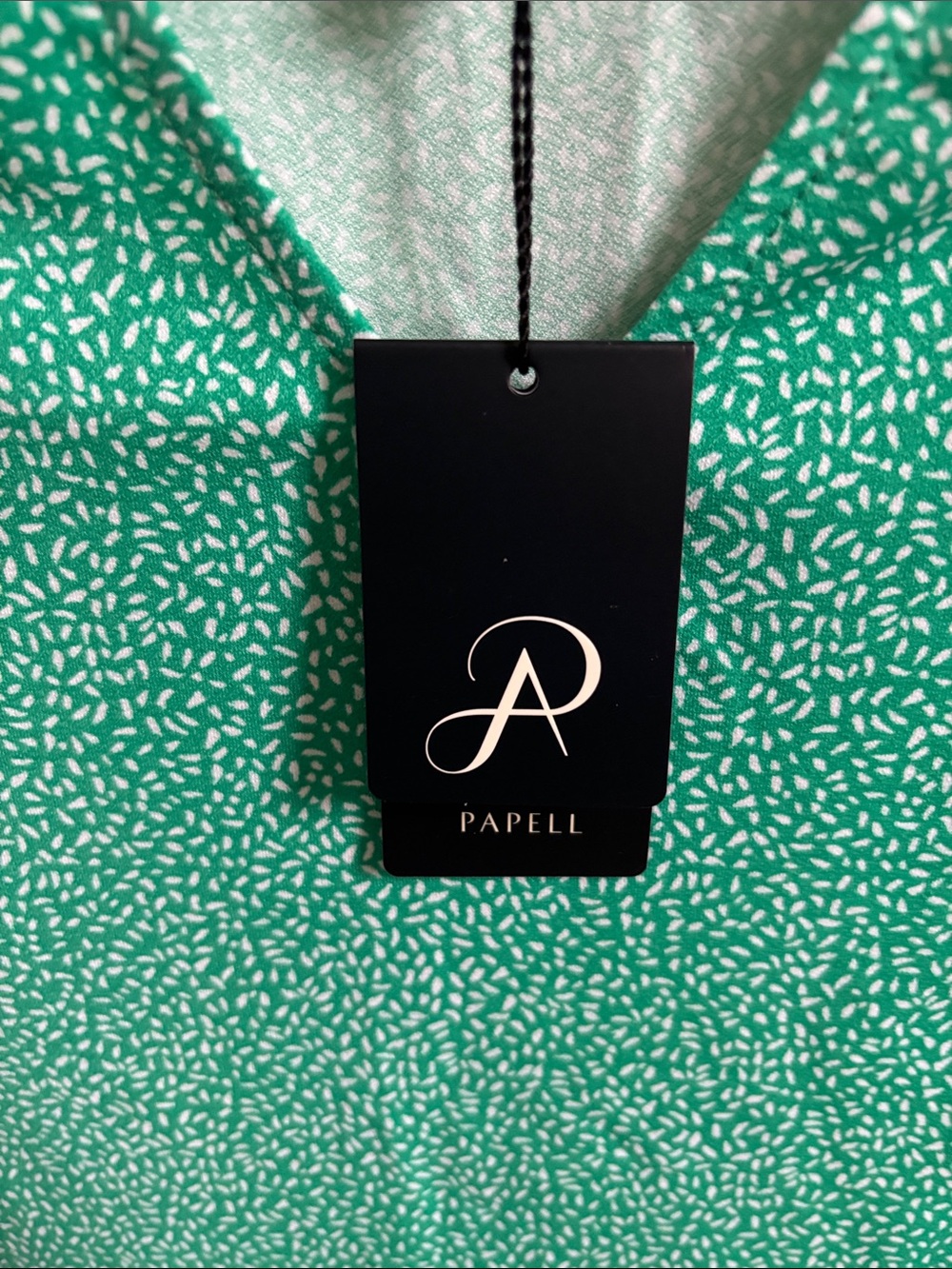Adrianna Papell Emerald Green Ditsy V-Neck Puff Sleeve Blouse size 2x - Picture 2 of 5